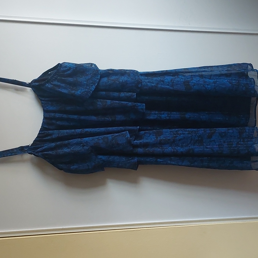 Blue Cold Shoulder Dress